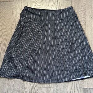 Prana Black and Gray Patterned A-Line Skirt